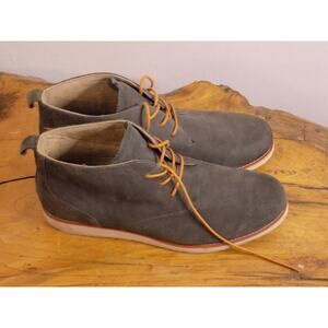Stacy Adams mens size 12 Gray Connor plain toe boot leather/suede